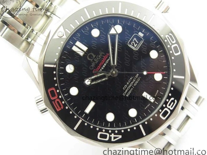 0206 Seamaster 300M Chronometer SS “007” Limited Edition OMF 1:1 Best Edition on SS Bracelet A2824 (Black Balance Wheel) V Seasonal 7952